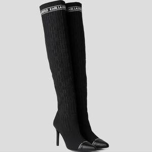 Karl Lagerfeld Black Knee-High Boots